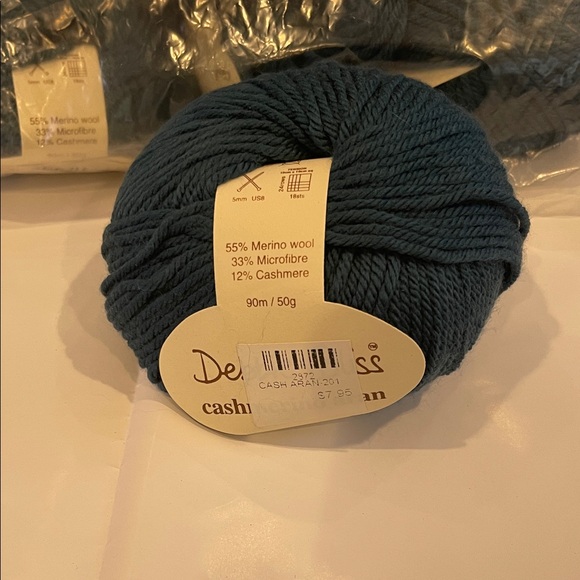 Denim Blue Cashmerino Aran Yarn teal blue color 300201 11 skeins
